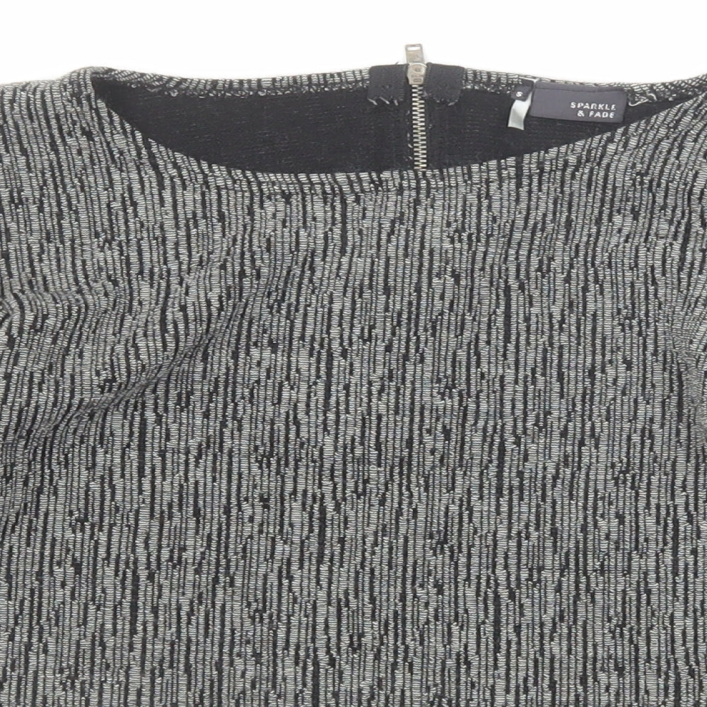 Sparkle & Fade Womens Black Round Neck Acrylic Pullover Jumper Size S