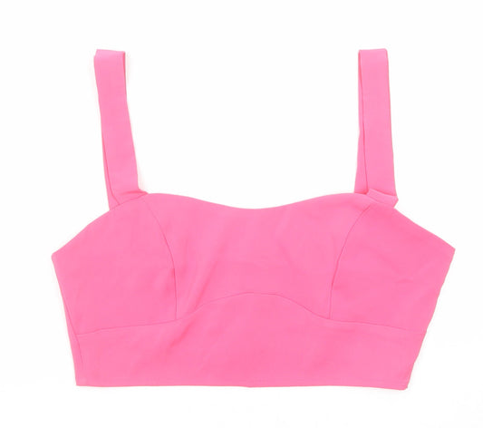 Reclaimed Vintage Womens Pink Polyester Cropped Tank Size 10 Sweetheart