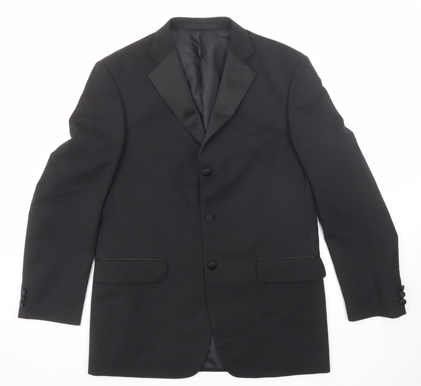 Marks and Spencer Mens Black Polyester Jacket Suit Jacket Size 40 Regular