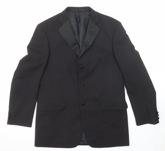 Marks and Spencer Mens Black Polyester Jacket Suit Jacket Size 40 Regular