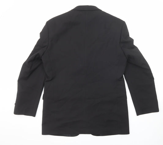 Marks and Spencer Mens Black Polyester Jacket Suit Jacket Size 40 Regular