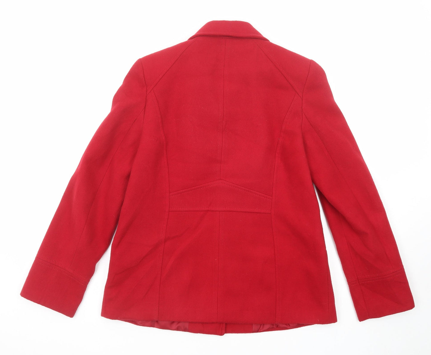 BHS Womens Red Pea Coat Coat Size 10 Button