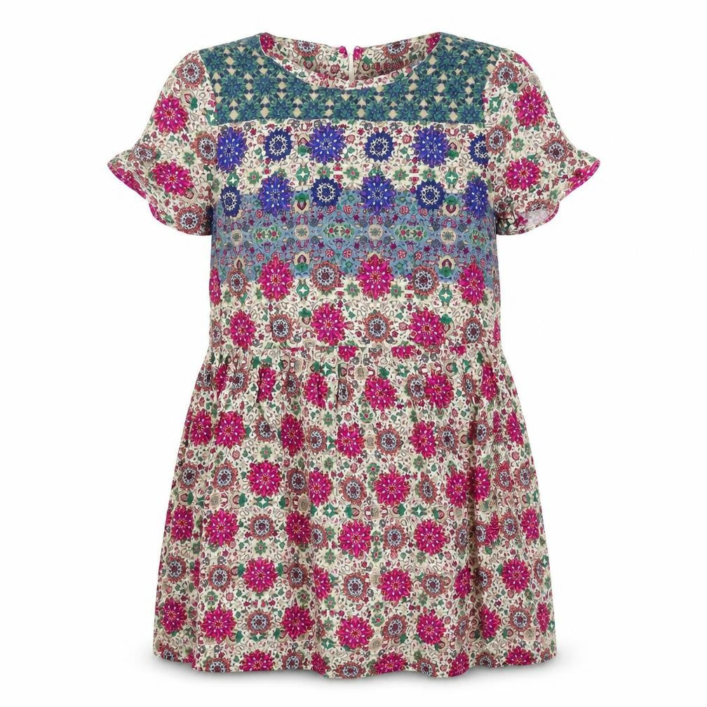 Topshop Womens Multicoloured Floral Viscose A-Line Size 8 Round Neck Zip