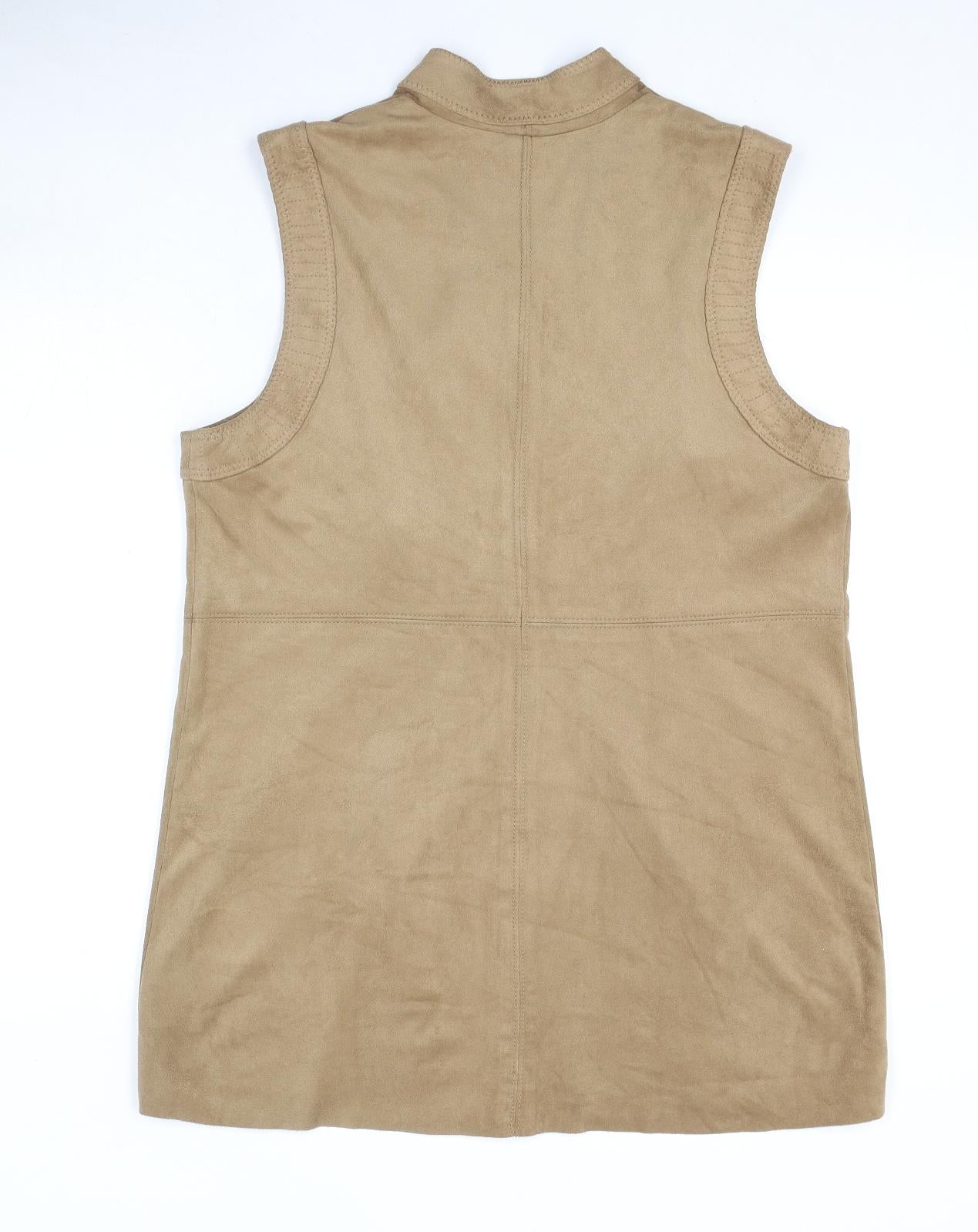 Dalia Womens Brown Jacket Waistcoat Size 14 - Suede Effect