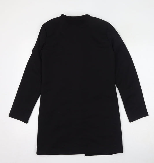 H&M Womens Black Overcoat Coat Size 6
