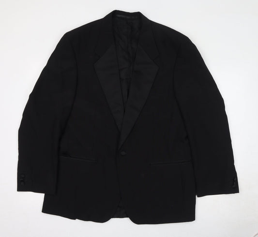 Burton Mens Black Polyester Jacket Suit Jacket Size 42 Regular