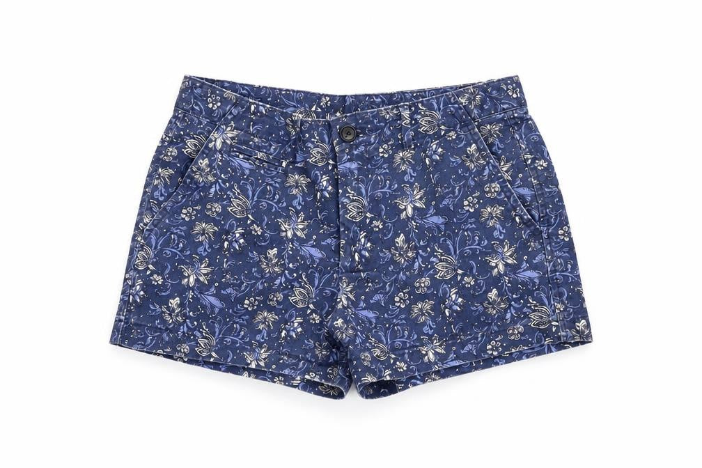 Gap Womens Blue Floral Cotton Mom Shorts Size 29 in Regular Zip