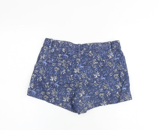 Gap Womens Blue Floral Cotton Mom Shorts Size 29 in Regular Zip