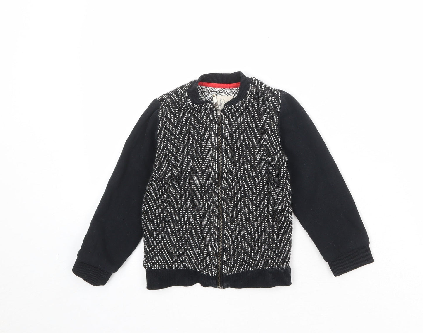 River Island Boys Black Geometric Jacket Size 2-3 Years Zip