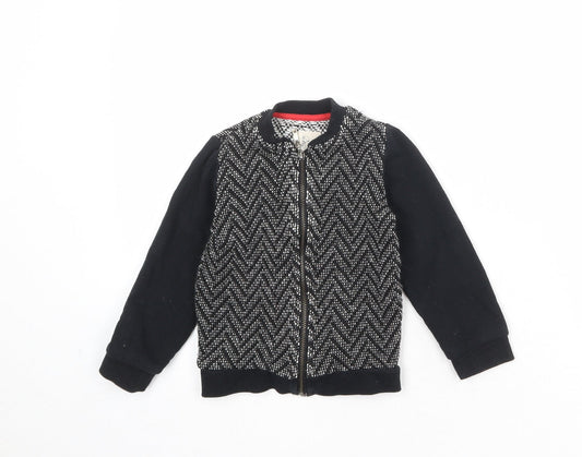 River Island Boys Black Geometric Jacket Size 2-3 Years Zip