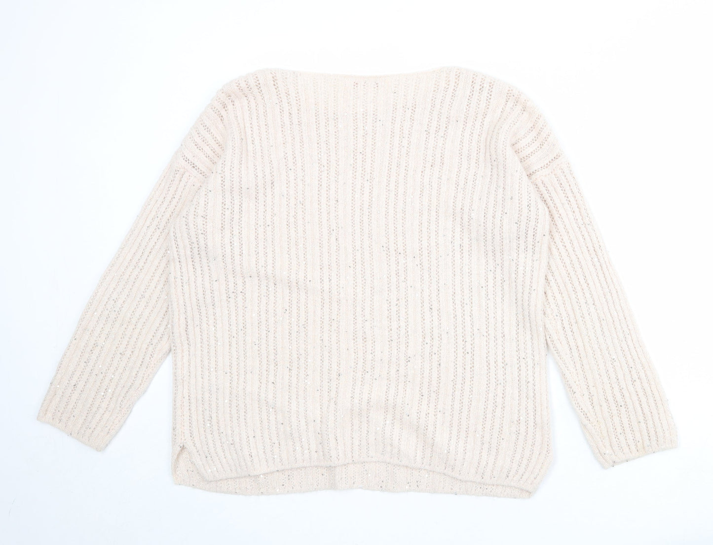NEXT Womens Pink Round Neck Acrylic Pullover Jumper Size L