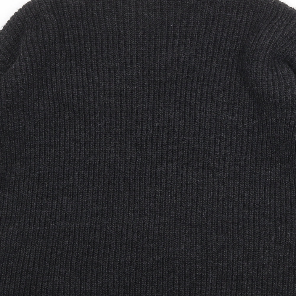 Marks and Spencer Womens Grey Mock Neck Acrylic Pullover Jumper Size S