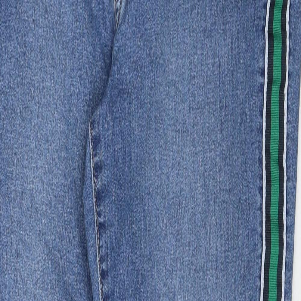H&M Womens Blue Cotton Skinny Jeans Size 12 Regular Zip