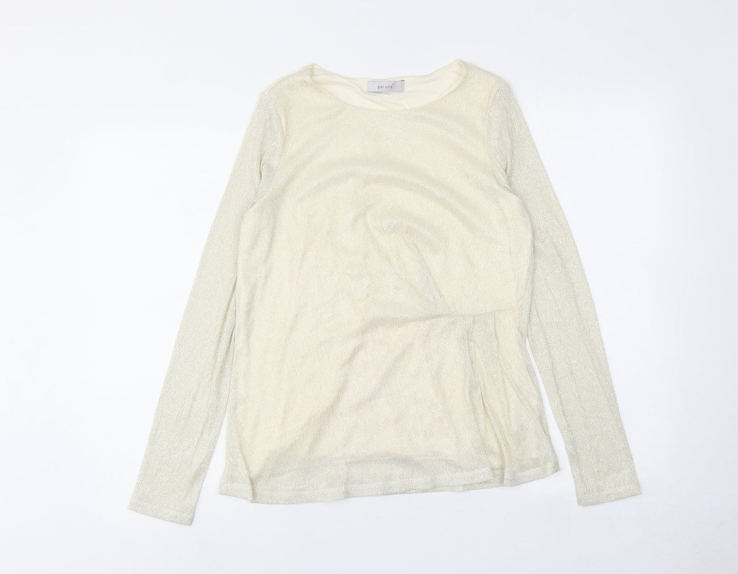 Per Una Womens Ivory Polyester Basic Blouse Size 14 Boat Neck