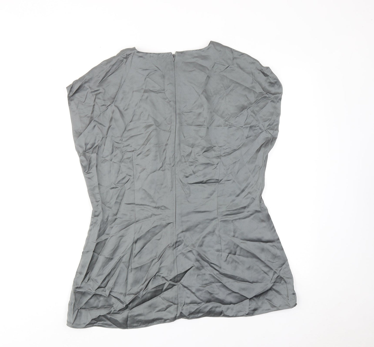 Autograph Womens Grey Viscose Basic Blouse Size 6 Round Neck
