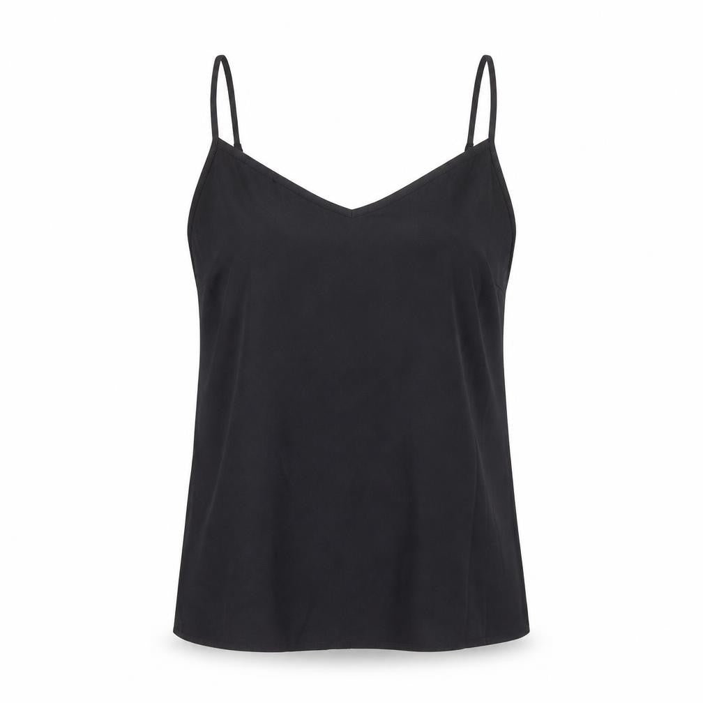 Marks and Spencer Womens Black Polyester Basic Tank Size 10 V-Neck