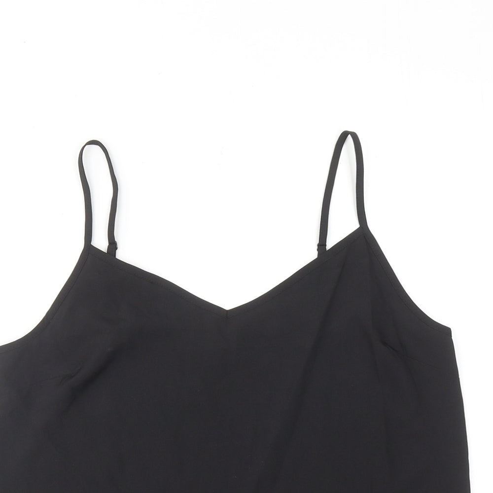 Marks and Spencer Womens Black Polyester Basic Tank Size 10 V-Neck