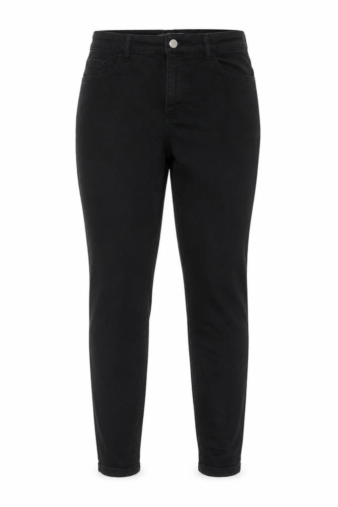 Front view of Dunnes women’s black cotton skinny jeans, size UK 10, regular zip