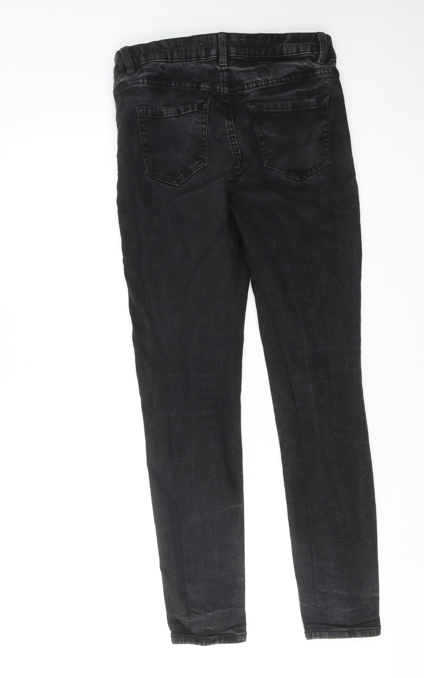 New Look Womens Black Cotton Skinny Jeans Size 10 Regular Zip