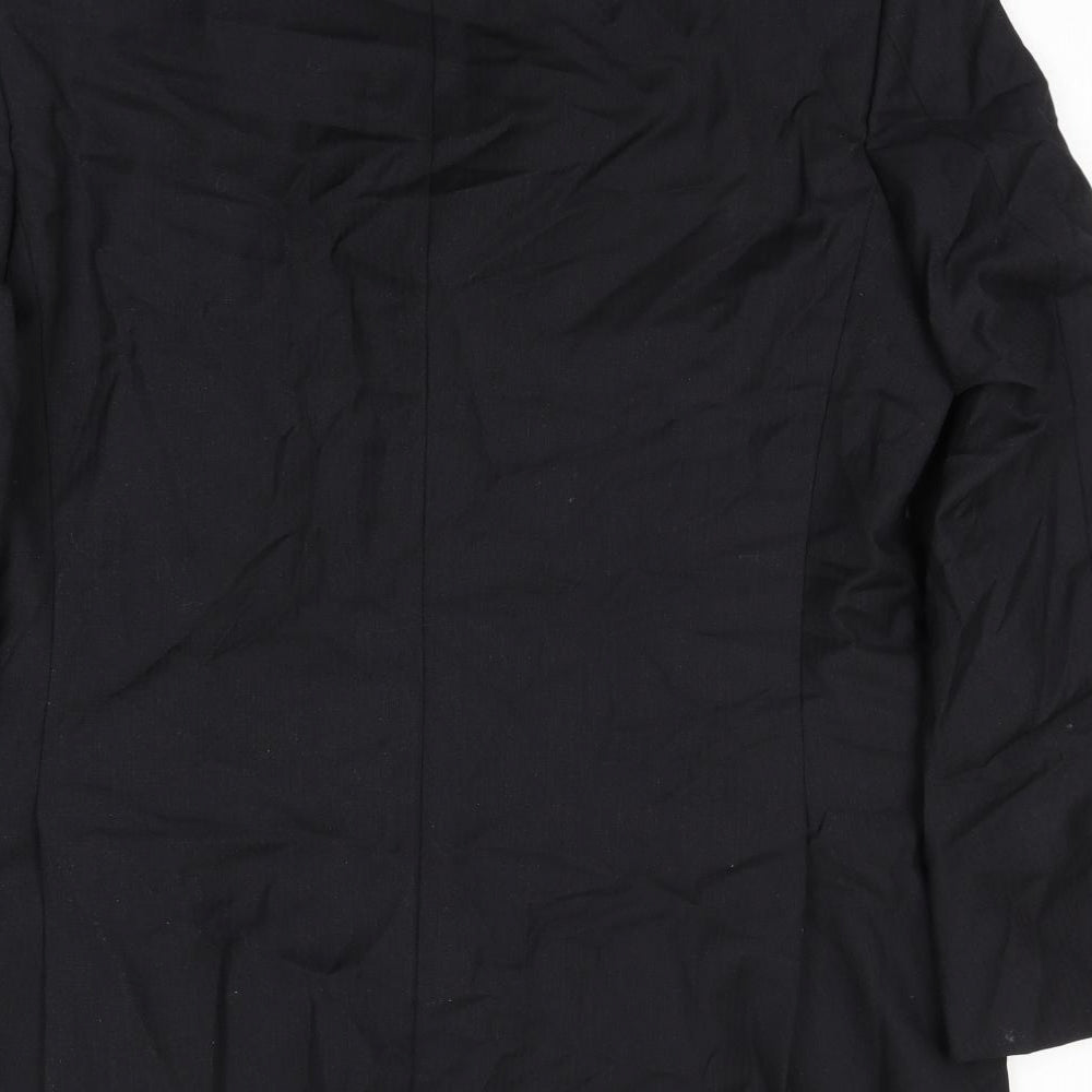 Racing Green Mens Black Wool Jacket Suit Jacket Size 42 Regular - Shoulder Pads