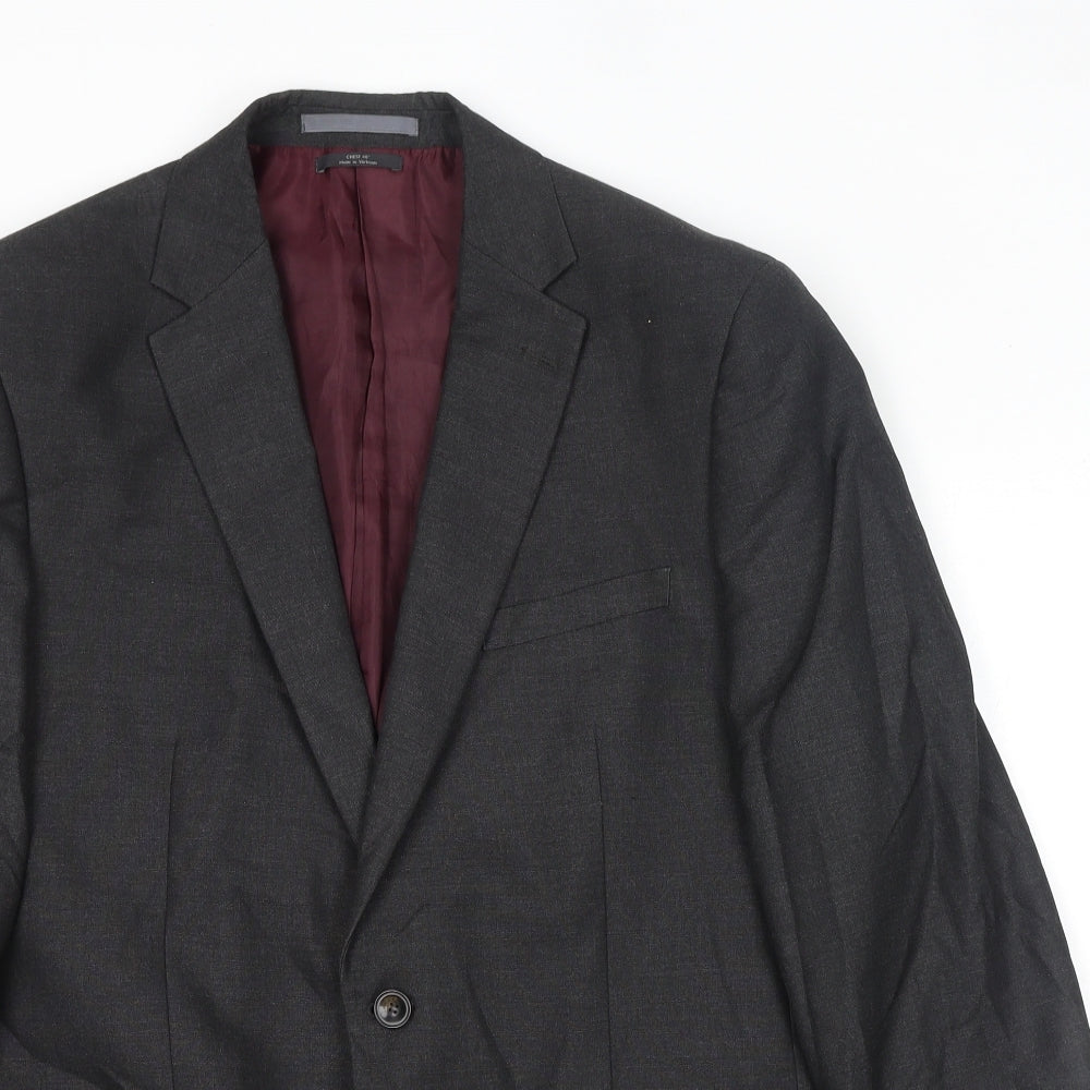 Marks and Spencer Mens Grey Polyester Jacket Suit Jacket Size 40 Regular