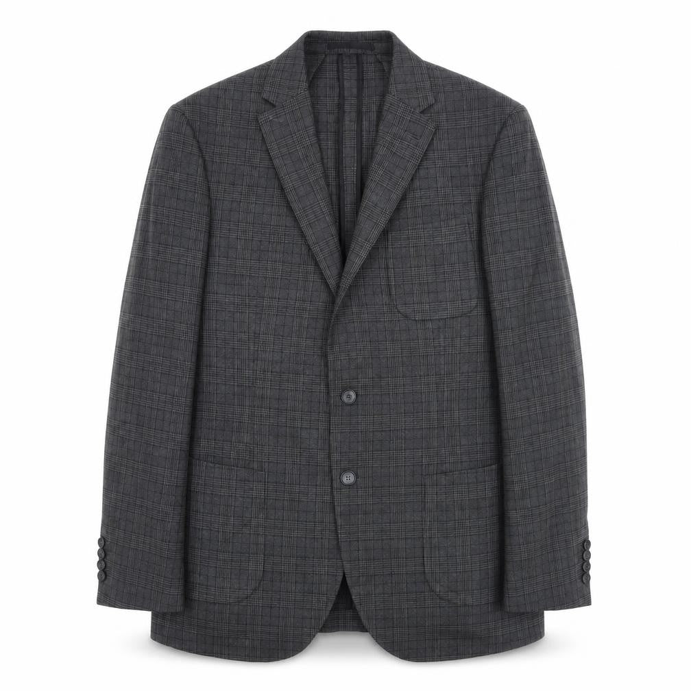 Marks and Spencer Mens Grey Plaid Polyester Jacket Suit Jacket Size 42 Regular