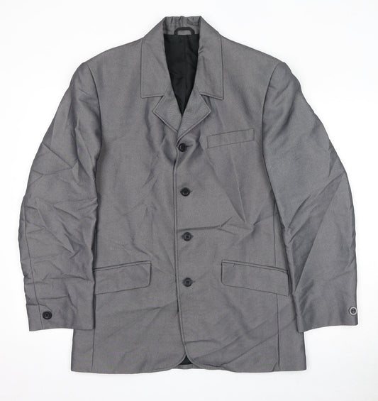 Stonebridge Mens Grey Polyester Jacket Blazer Size 38 Regular