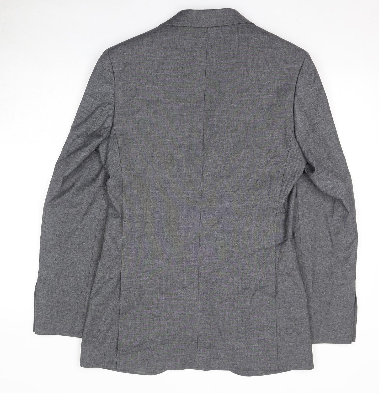 Marks and Spencer Mens Grey Polyester Jacket Suit Jacket Size 36 Regular - Shoulder Pads
