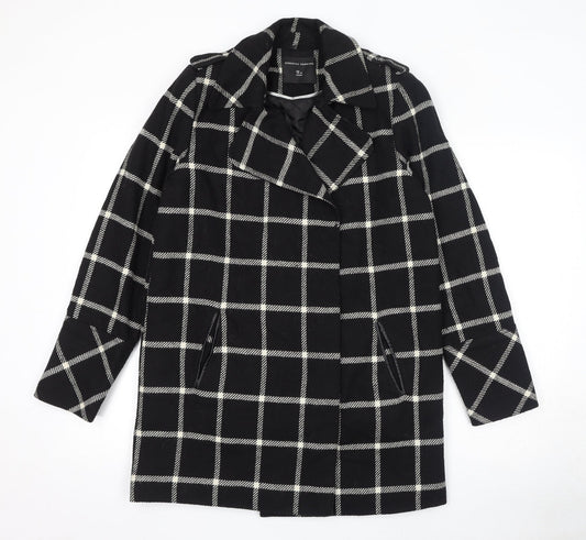 Dorothy Perkins Womens Black Striped Jacket Size 12 Button