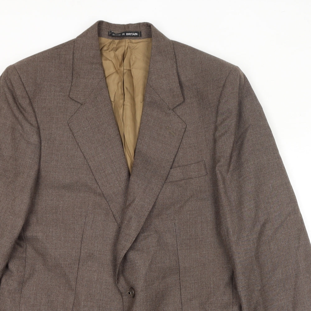 Guards Mens Brown Polyester Jacket Blazer Size 40 Regular
