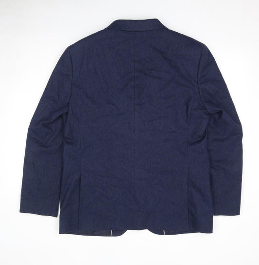 Marks and Spencer Mens Blue Wool Jacket Suit Jacket Size 42 Regular