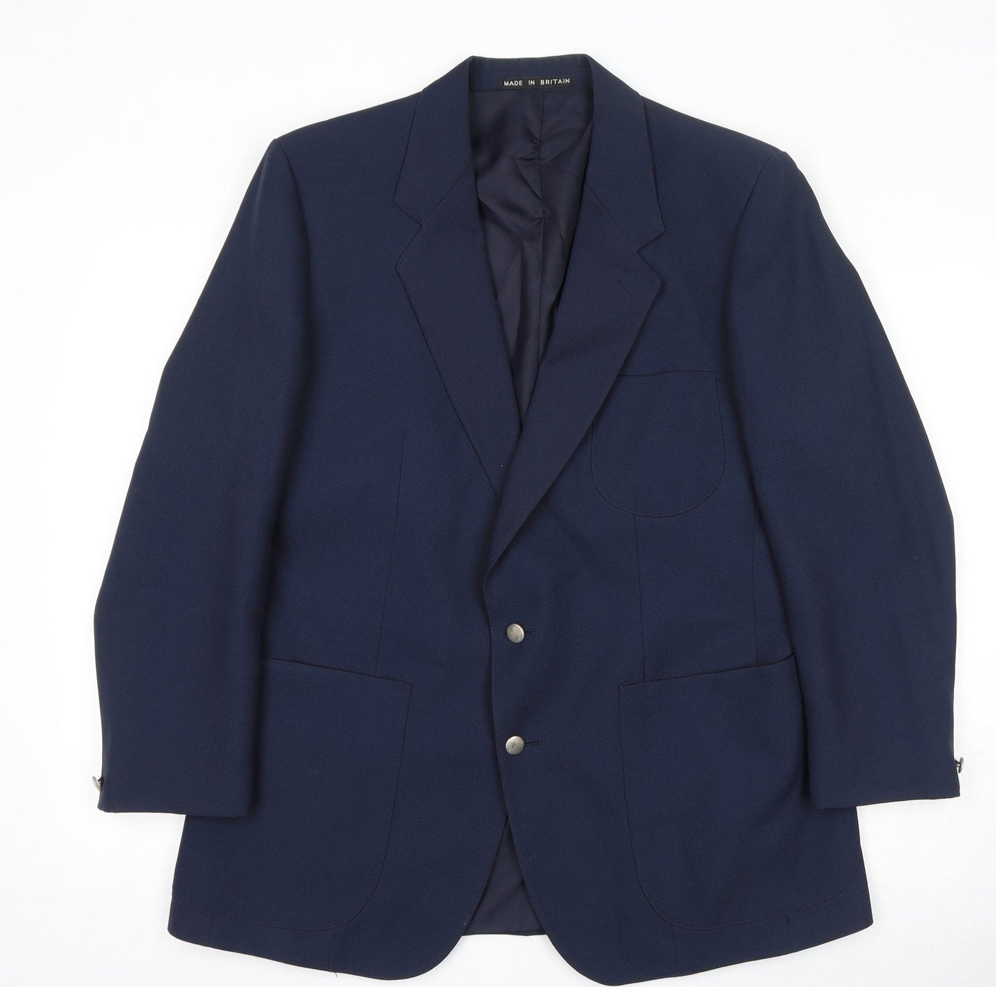 Greenwoods Mens Blue Polyester Jacket Suit Jacket Size 42 Regular