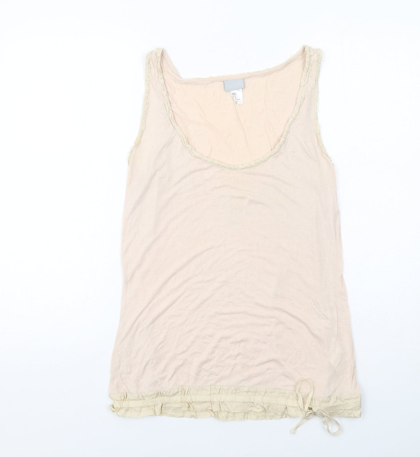 H&M Womens Pink Viscose Basic Tank Size M Round Neck
