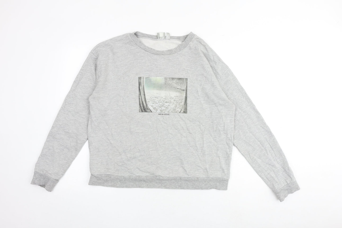 ASOS Womens Grey Cotton Pullover Sweatshirt Size 16 Pullover - Out of Office