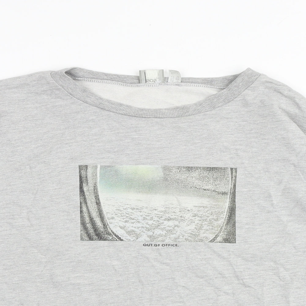 ASOS Womens Grey Cotton Pullover Sweatshirt Size 16 Pullover - Out of Office