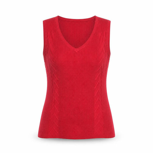 Womens UK Size M Daniel Hetcher Red Viscose Tank