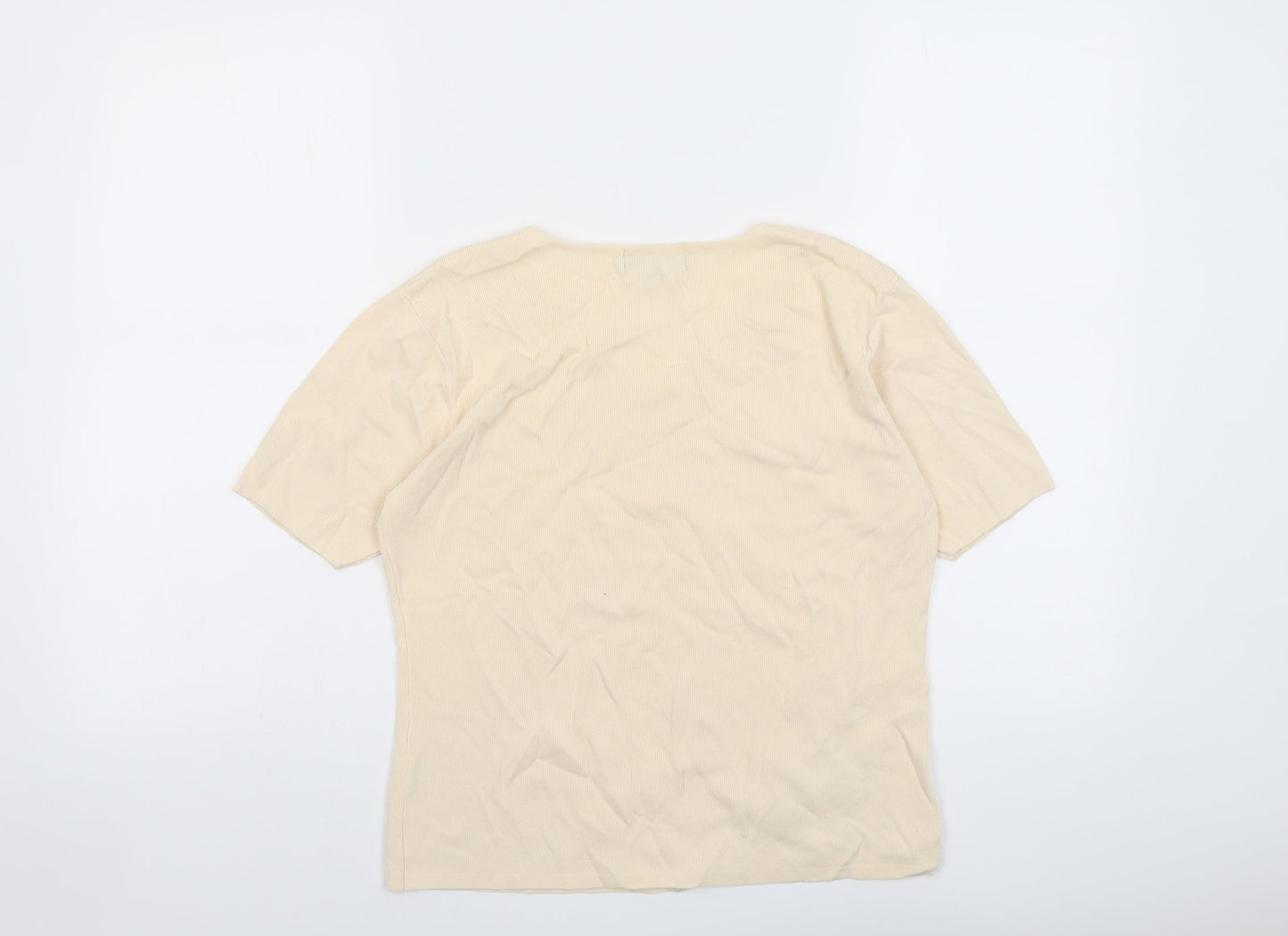 Sky Designs Womens Orange Viscose Basic T-Shirt Size 10 V-Neck