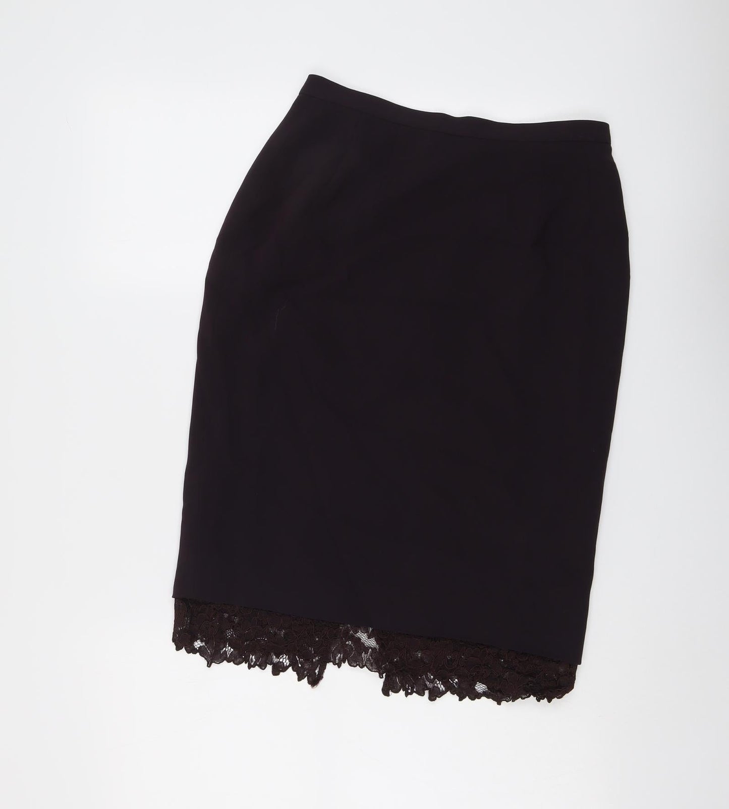 Country Casuals Womens Purple Acetate Straight & Pencil Skirt Size 10 Zip - Lace Detail