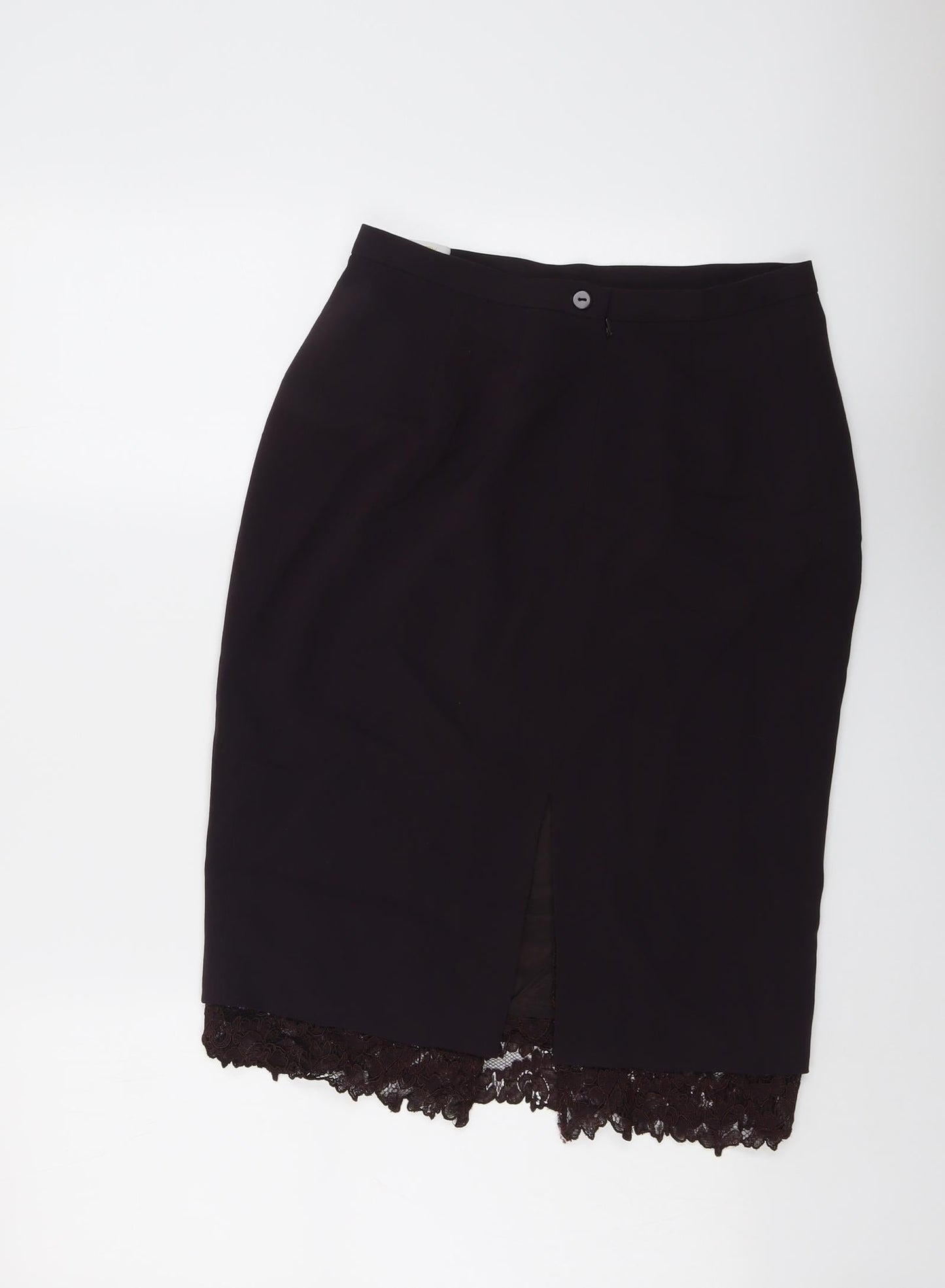 Country Casuals Womens Purple Acetate Straight & Pencil Skirt Size 10 Zip - Lace Detail