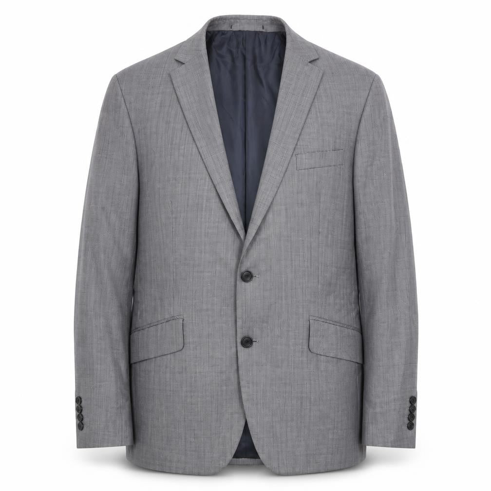 French Connection Mens Grey Plaid Polyester Jacket Suit Jacket Size 42 Regular