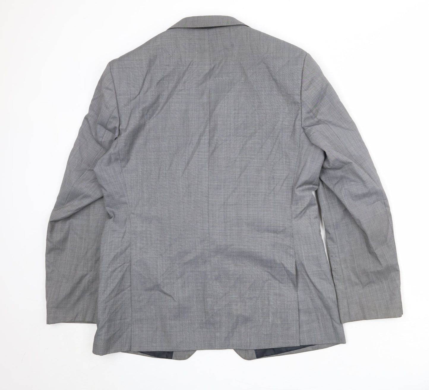 French Connection Mens Grey Plaid Polyester Jacket Suit Jacket Size 42 Regular