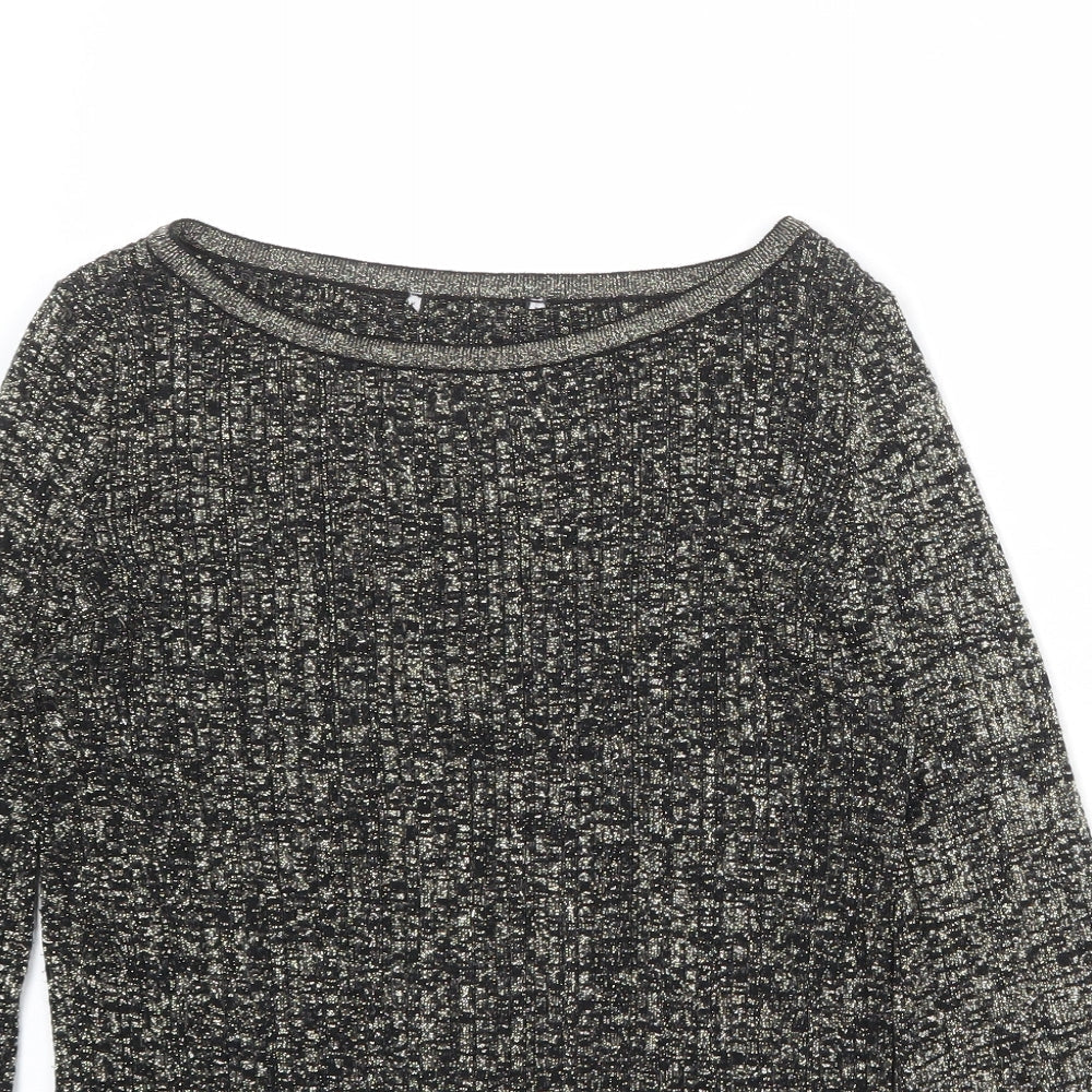 Marks and Spencer Womens Black Round Neck Viscose Pullover Jumper Size S