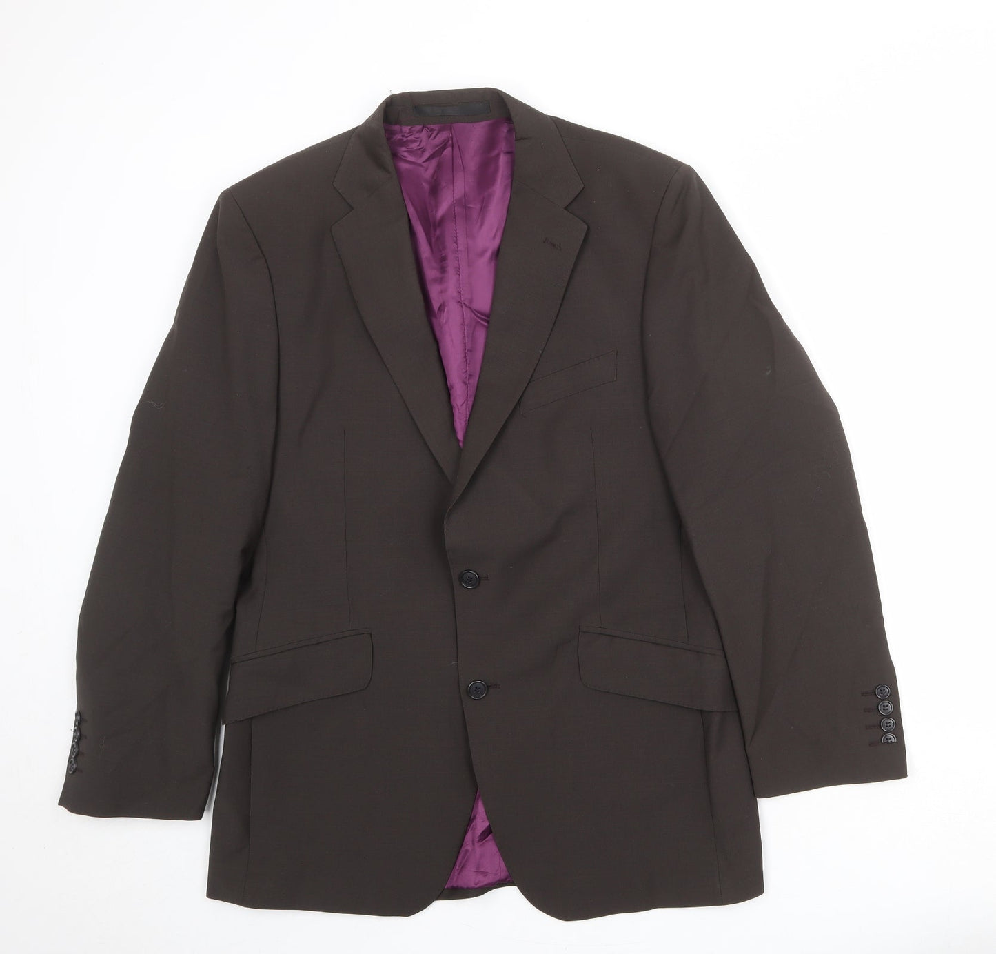 Autograph Mens Brown Wool Jacket Suit Jacket Size 40 Regular