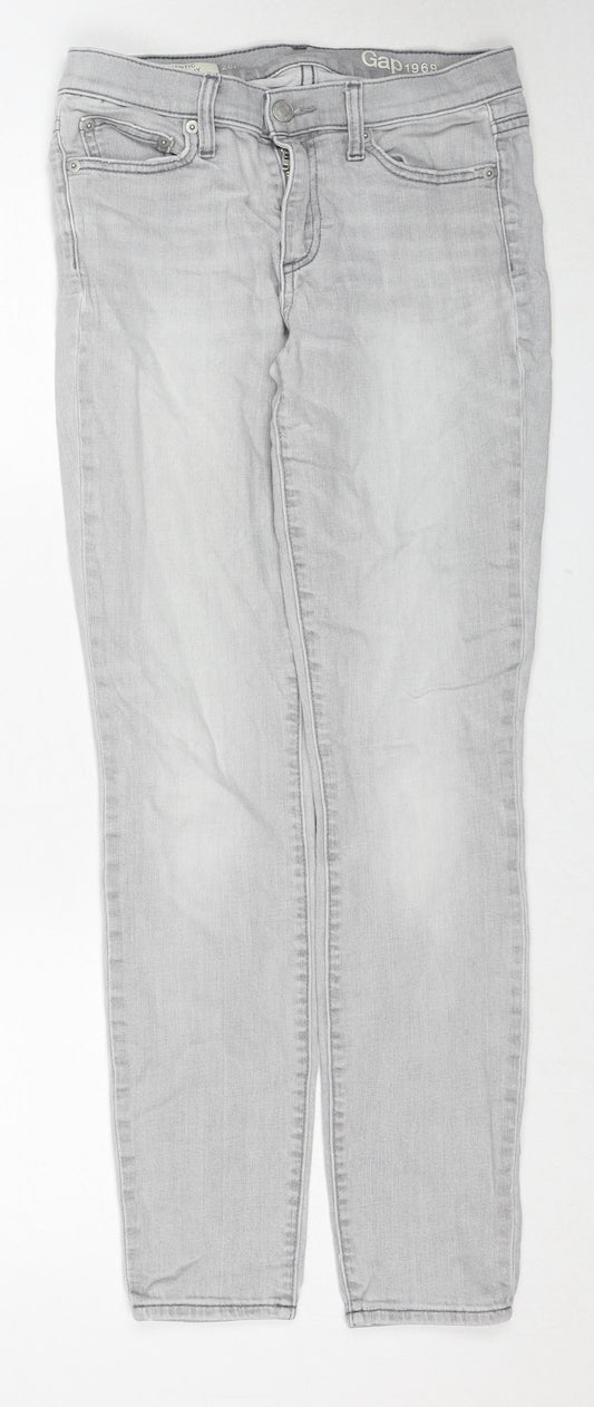 Gap Womens Grey Cotton Skinny Jeans Size 26 Regular Zip