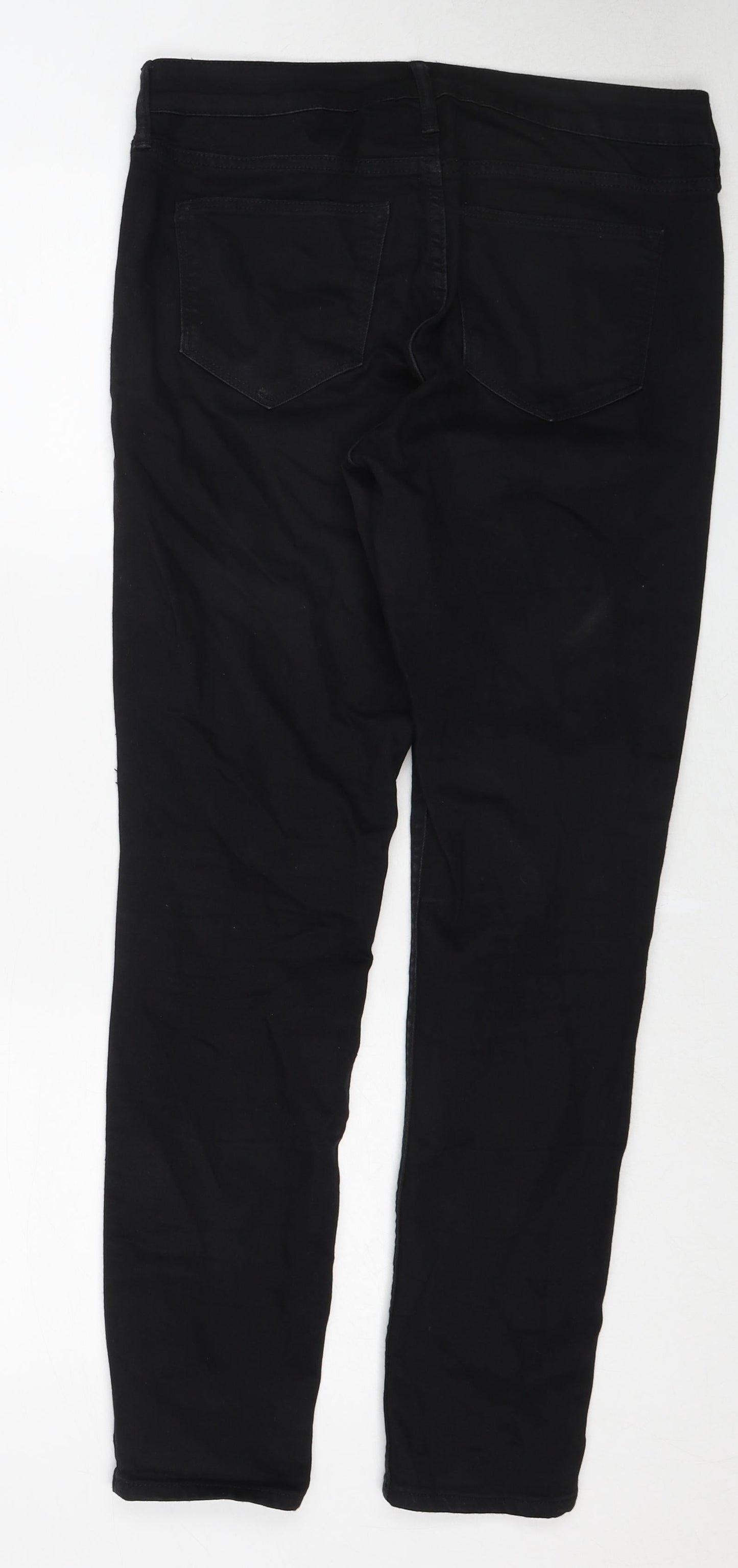 H&M Womens Black Cotton Skinny Jeans Size 29 in Regular Zip