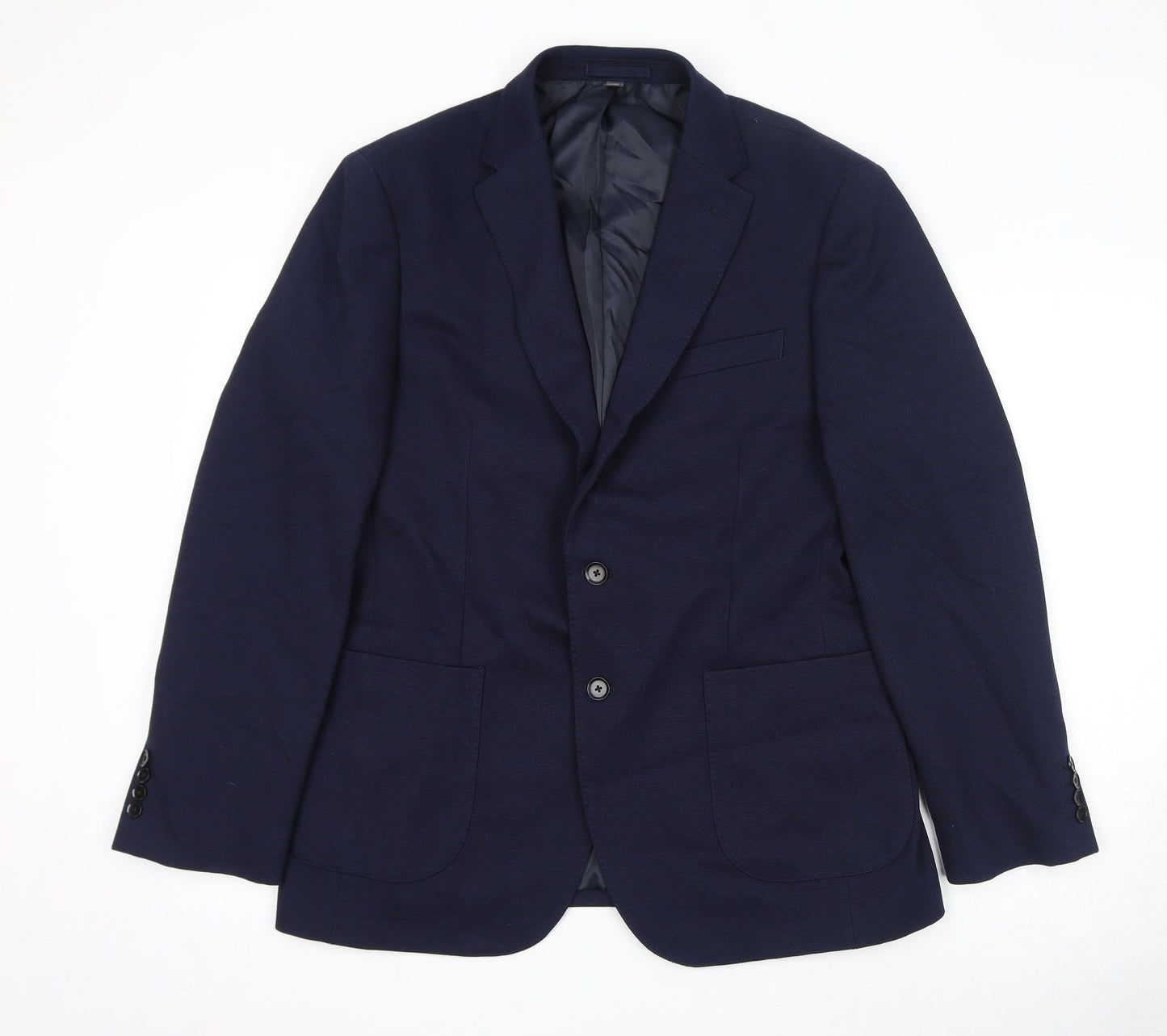 Marks and Spencer Mens Blue Polyamide Jacket Suit Jacket Size 42 Regular