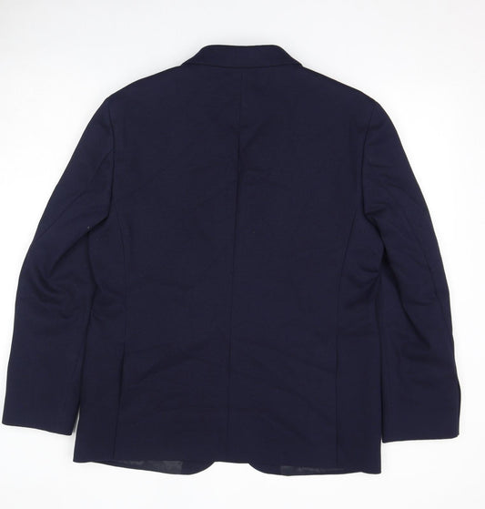 Marks and Spencer Mens Blue Polyamide Jacket Suit Jacket Size 42 Regular