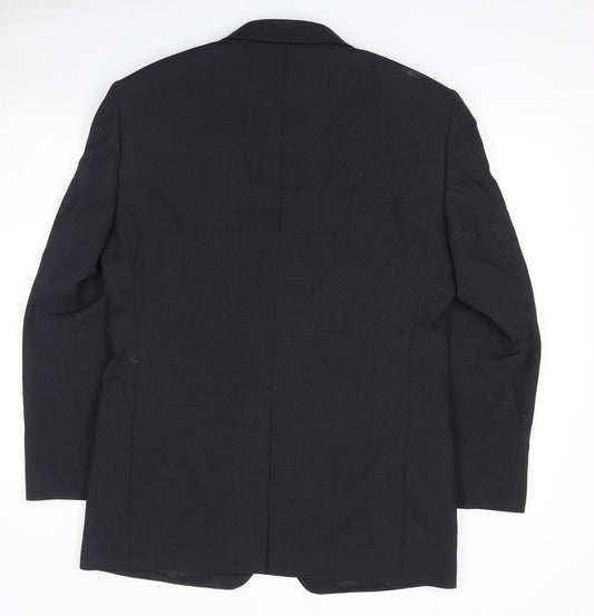Charlton Gray Mens Black Polyester Jacket Suit Jacket Size 38 Regular