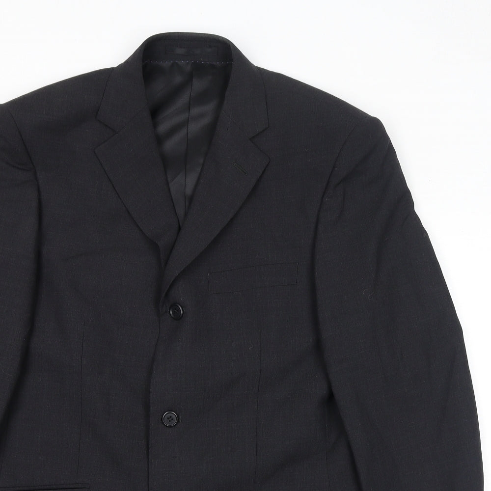 Charlton Gray Mens Black Polyester Jacket Suit Jacket Size 38 Regular