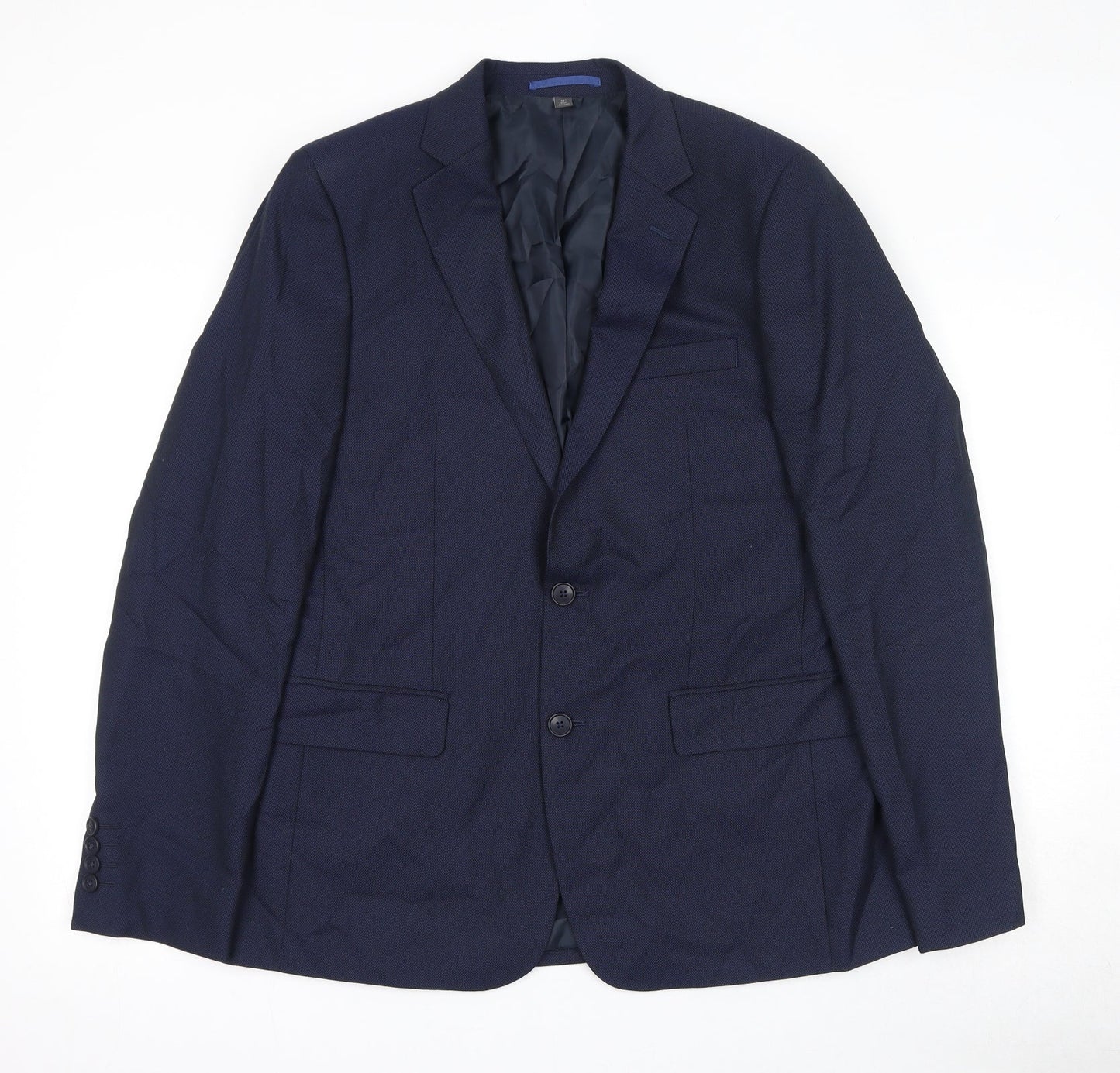 Marks and Spencer Mens Blue Polyester Jacket Suit Jacket Size 40 Regular